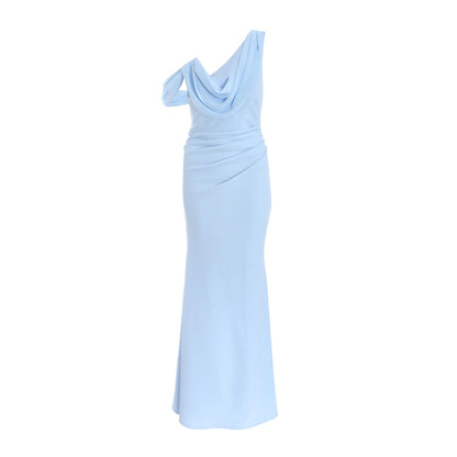 Quiz Clothing Light Blue Cowl Neck Sleeveless Fit And Flared Maxi Dress