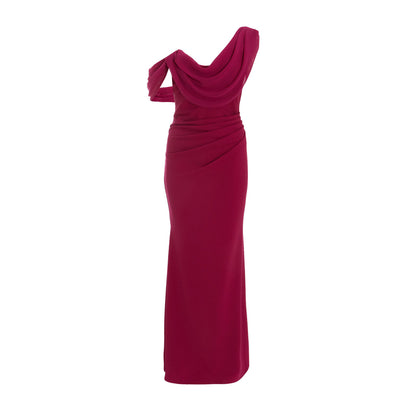 Quiz Clothing Burgundy Cowl Neck Sleeveless Fit And Flared Maxi Dress