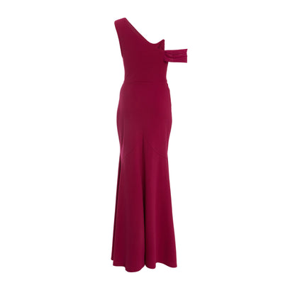 Quiz Clothing Burgundy Cowl Neck Sleeveless Fit And Flared Maxi Dress