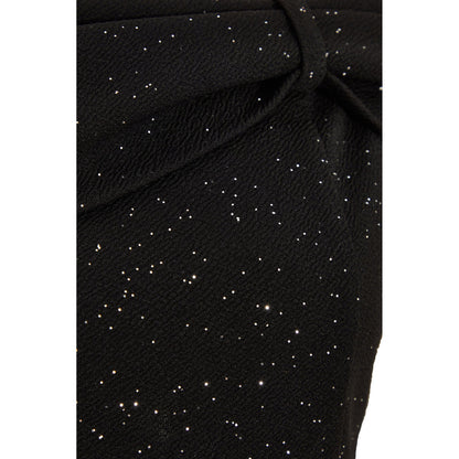 Quiz Clothing Black Glitter Embellished Off- Shoulder Bodycon Midi Dress