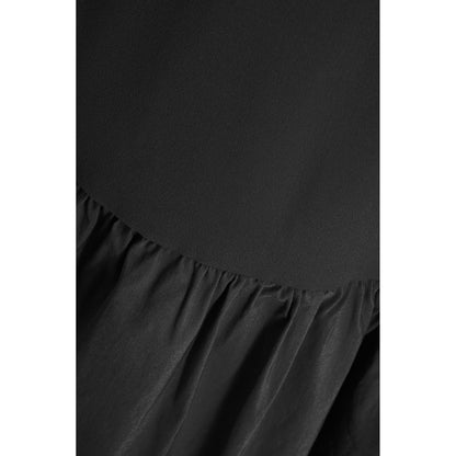 Quiz Clothing Black Round Neck Shoulder Straps Peplum Midi Dress