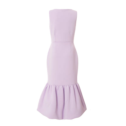 Quiz Clothing Lavender Square Neck Sleeveless Peplum Midi Dress