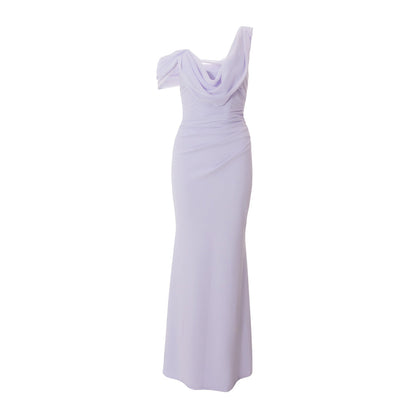 Quiz Clothing Lavender Asymmetric Cowl Neck Bodycon Maxi Dress