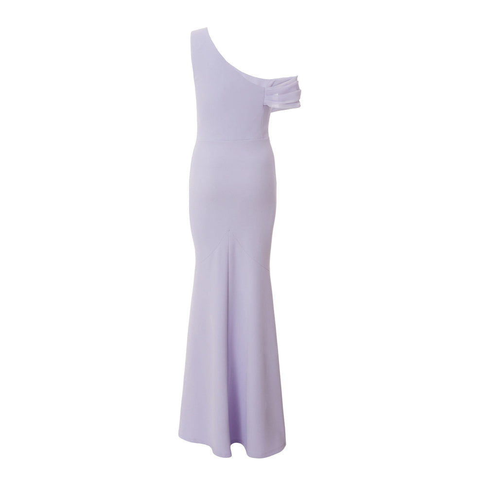 Quiz Clothing Lavender Asymmetric Cowl Neck Bodycon Maxi Dress