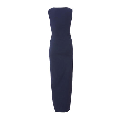 Quiz Clothing Navy Blue Round Neck Sleeveless Bodycon Maxi Dress
