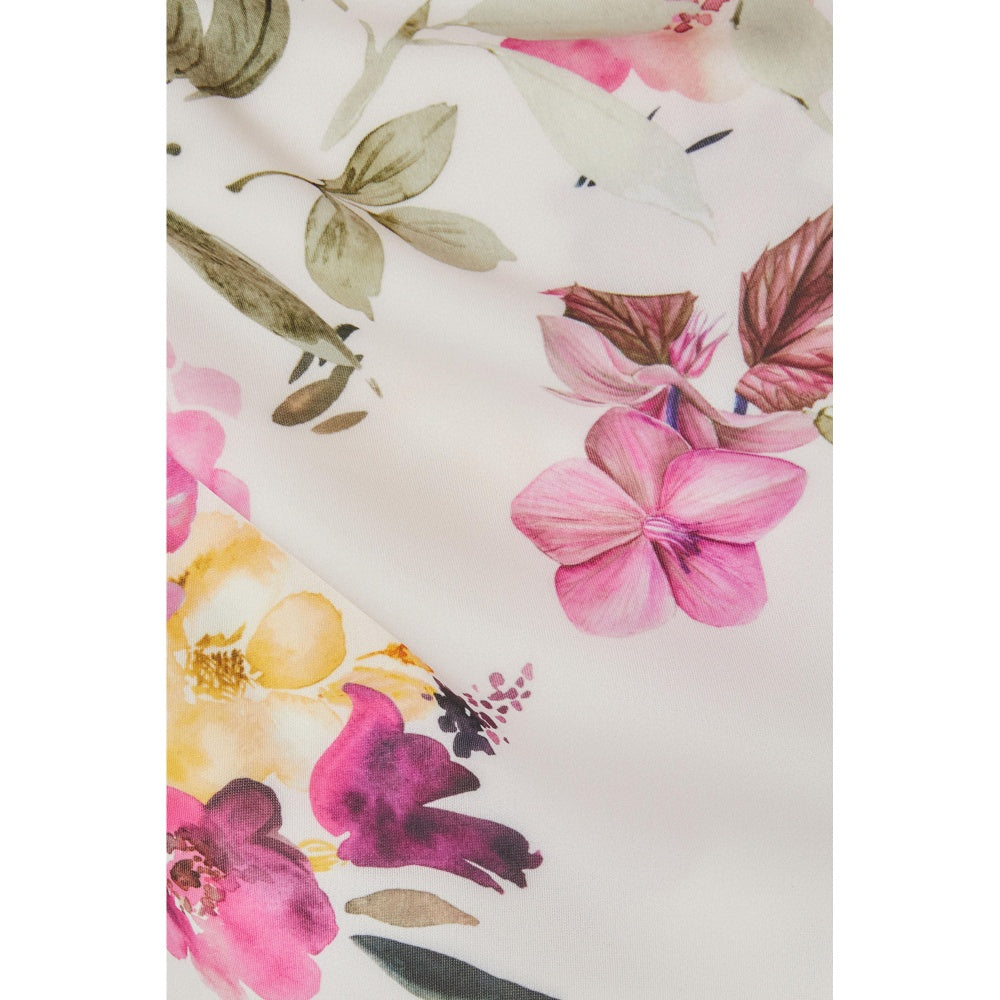 Quiz Clothing White Off-Shoulder Floral Bodycon Midi Dress