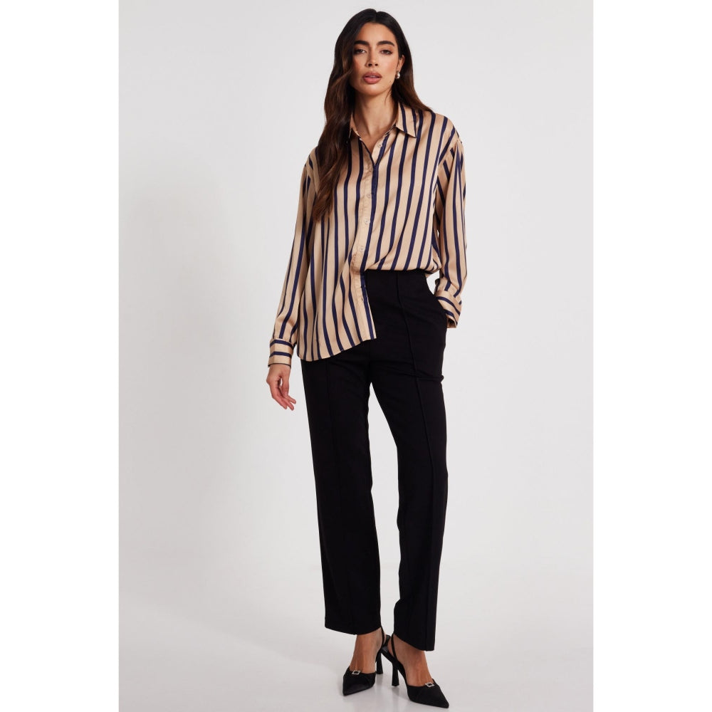 Quiz Clothing Women Tan Collar Neck Shirt