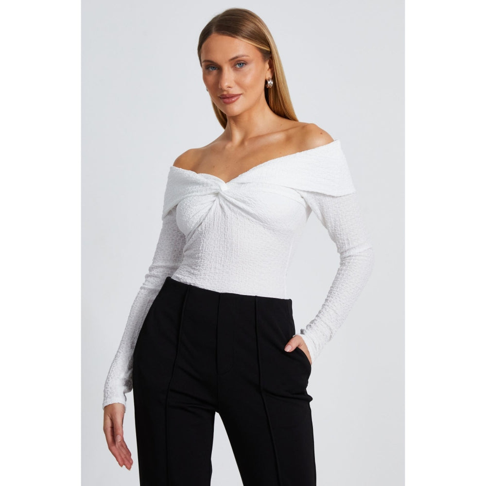 Quiz Clothing Women White Off Shoulder Top