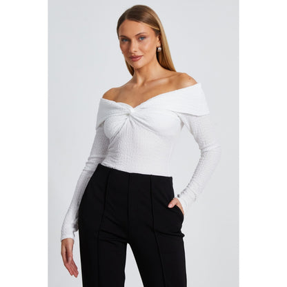 Quiz Clothing Women White Off Shoulder Top