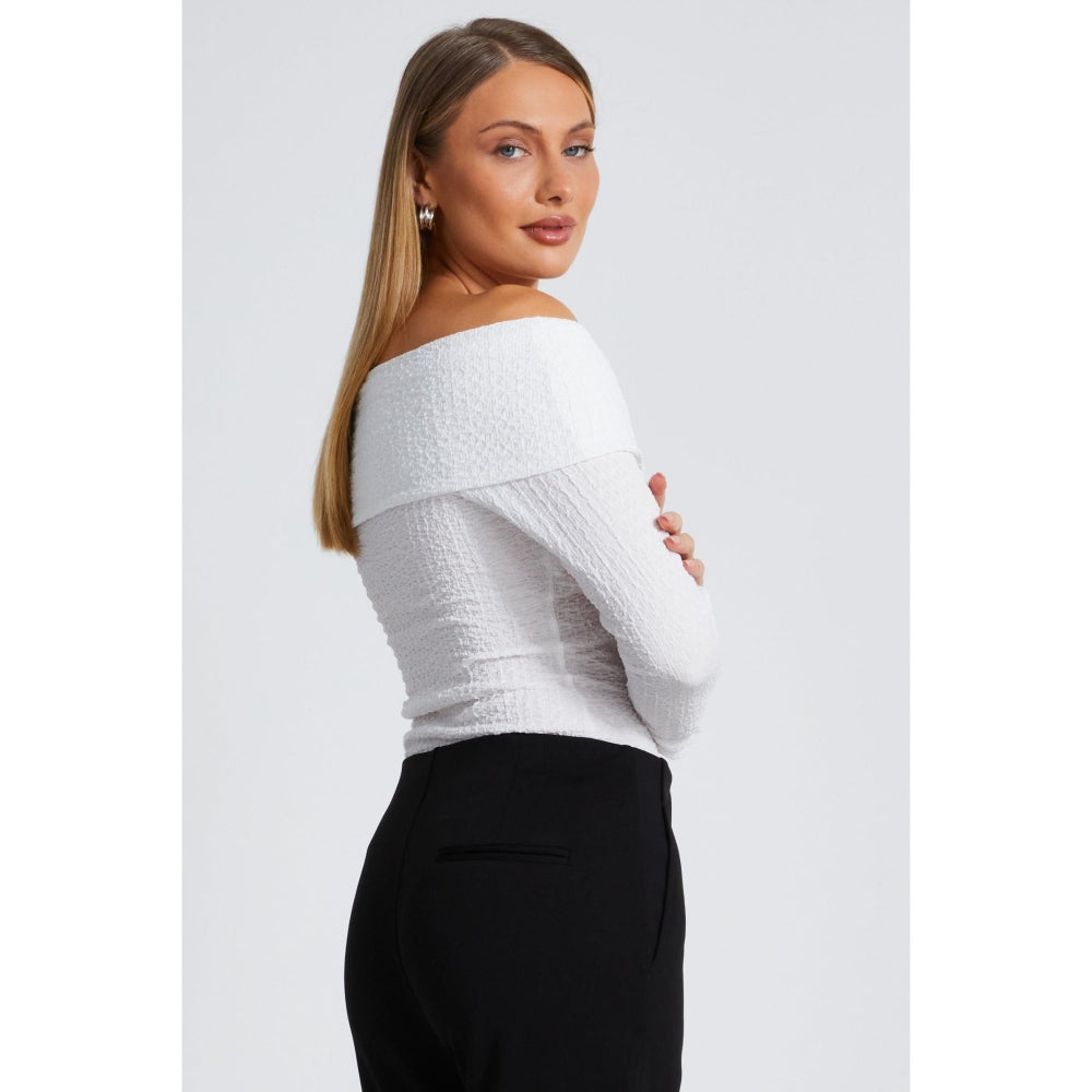 Quiz Clothing Women White Off Shoulder Top