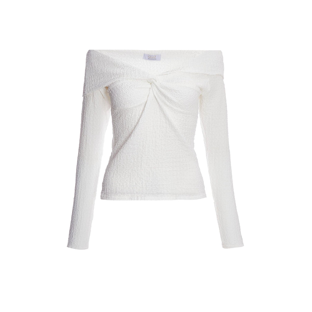 Quiz Clothing Women White Off Shoulder Top