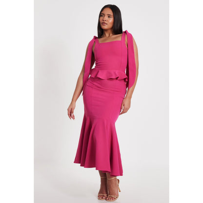 Quiz Clothing Women Magenta Shoulder Straps Top