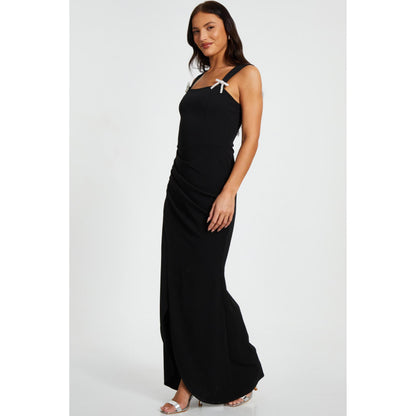 Quiz Clothing Women Black Polyester Solid Dress