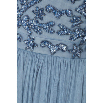 Quiz Clothing Women Blue Polyester Embellished Dress