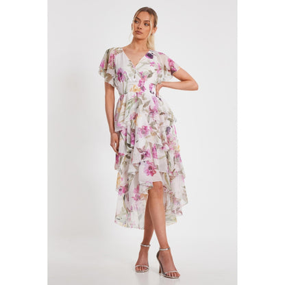 Quiz Clothing Women White Polyester Floral Dress