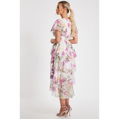 Quiz Clothing Women White Polyester Floral Dress
