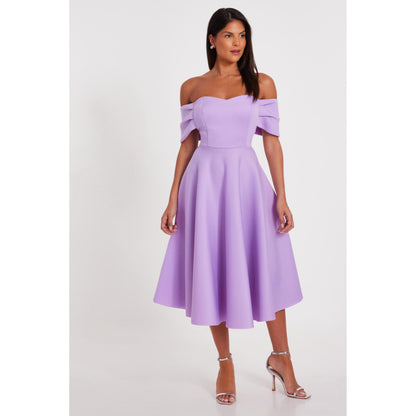 Quiz Clothing Women Lavender Polyester Solid Dress