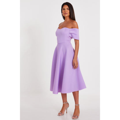 Quiz Clothing Women Lavender Polyester Solid Dress