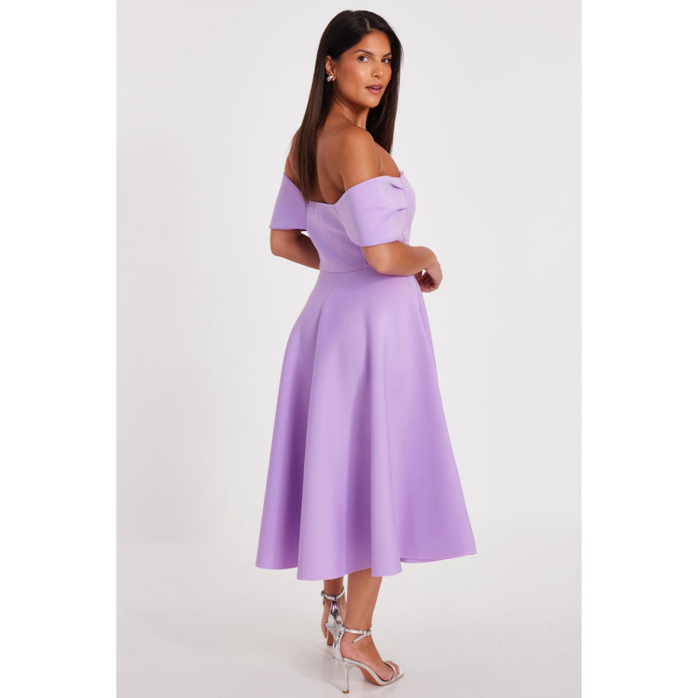 Quiz Clothing Women Lavender Polyester Solid Dress