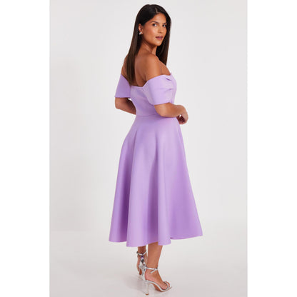 Quiz Clothing Women Lavender Polyester Solid Dress