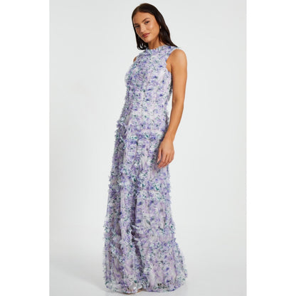 Quiz Clothing Women Lavender Polyester Floral Dress