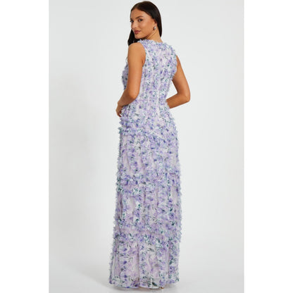 Quiz Clothing Women Lavender Polyester Floral Dress