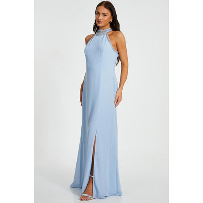 Quiz Clothing Women Blue Polyester Embellished Dress