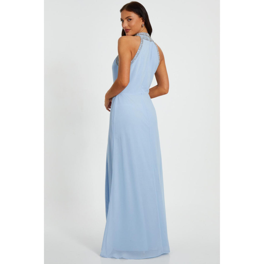 Quiz Clothing Women Blue Polyester Embellished Dress