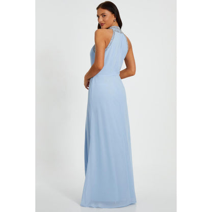 Quiz Clothing Women Blue Polyester Embellished Dress