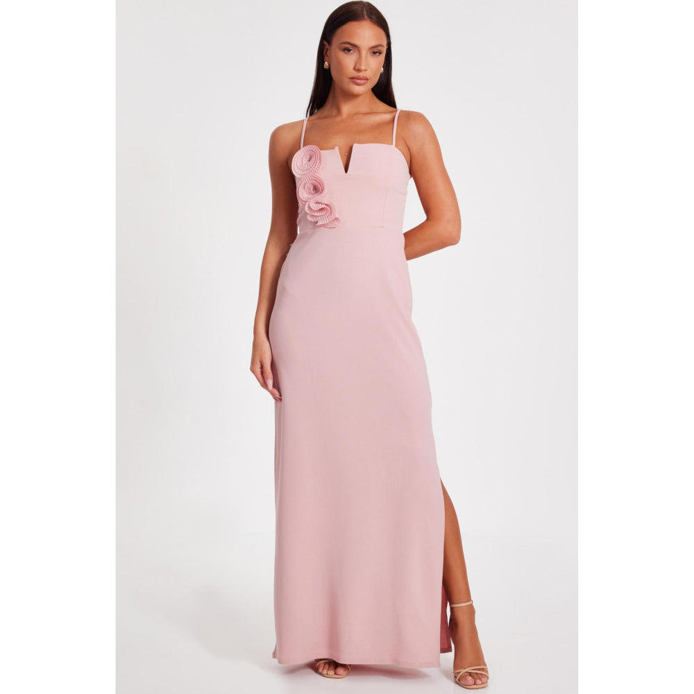 Quiz Clothing Women Pink Polyester Solid Dress