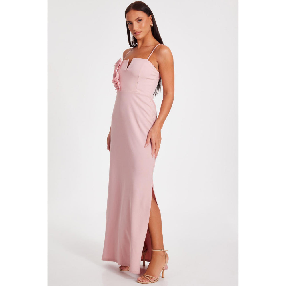 Quiz Clothing Women Pink Polyester Solid Dress