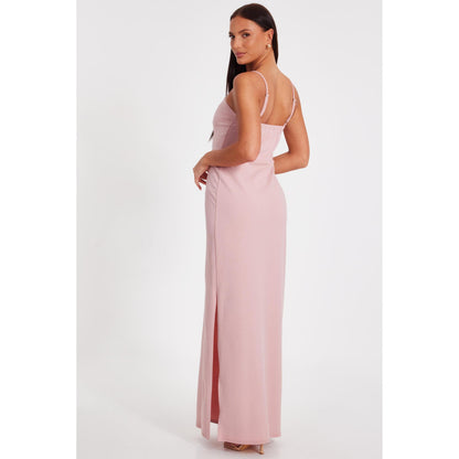Quiz Clothing Women Pink Polyester Solid Dress