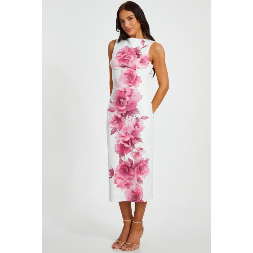 Quiz Clothing Women White Polyester Floral Dress