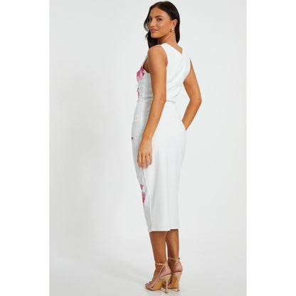 Quiz Clothing Women White Polyester Floral Dress