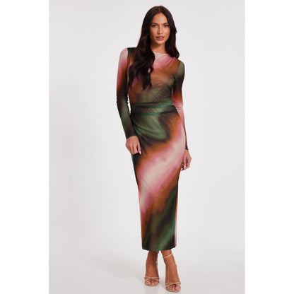Quiz Clothing Women Multi-Color Polyester Tie & Dye Dress