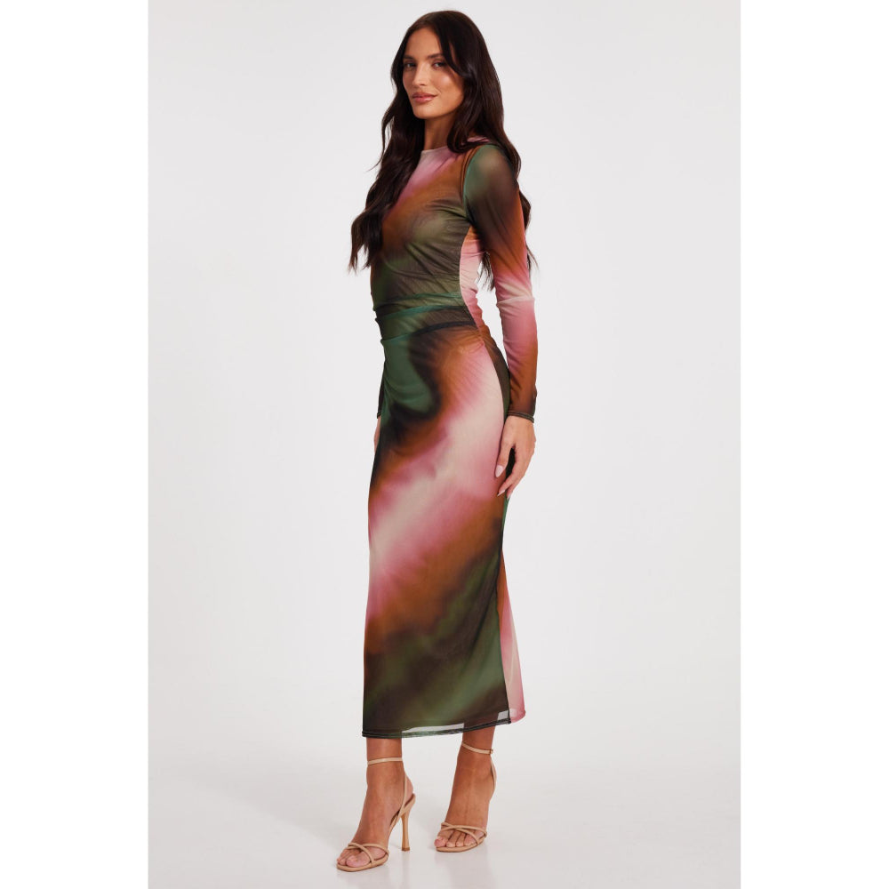 Quiz Clothing Women Multi-Color Polyester Tie & Dye Dress