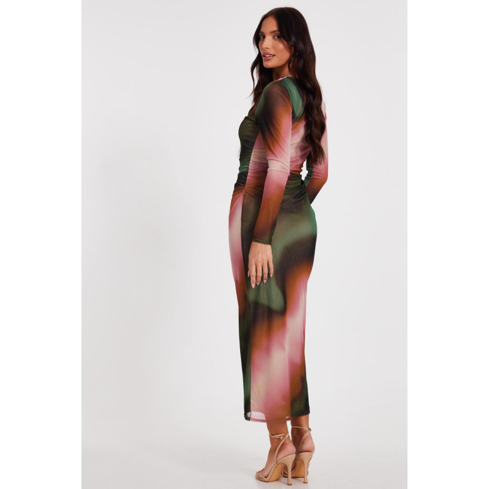 Quiz Clothing Women Multi-Color Polyester Tie & Dye Dress