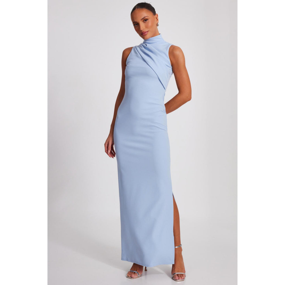 Quiz Clothing Women Blue Polyester Solid Dress