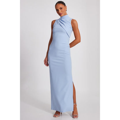 Quiz Clothing Women Blue Polyester Solid Dress