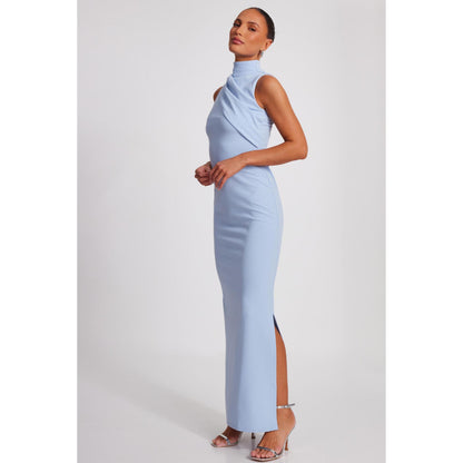 Quiz Clothing Women Blue Polyester Solid Dress