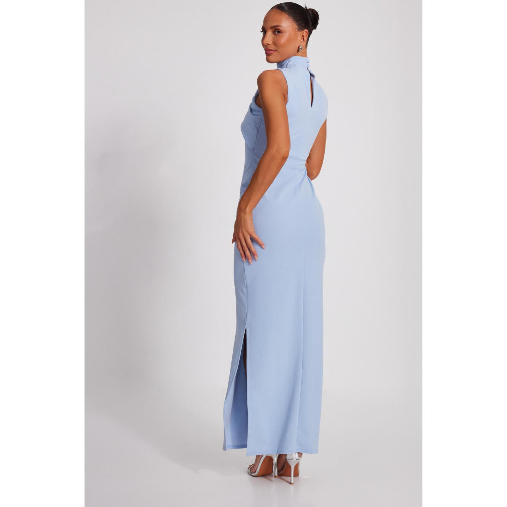 Quiz Clothing Women Blue Polyester Solid Dress