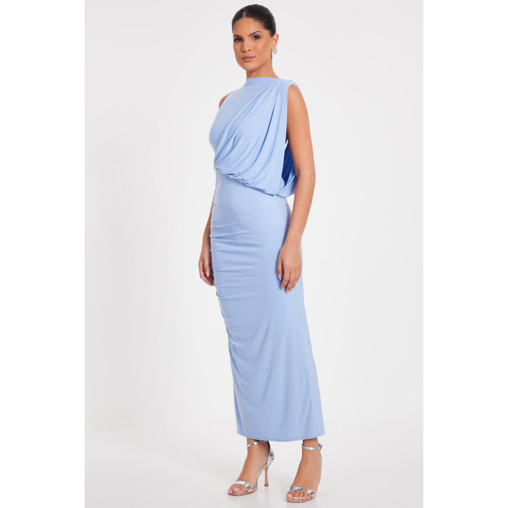 Quiz Clothing Women Blue Polyester Solid Dress