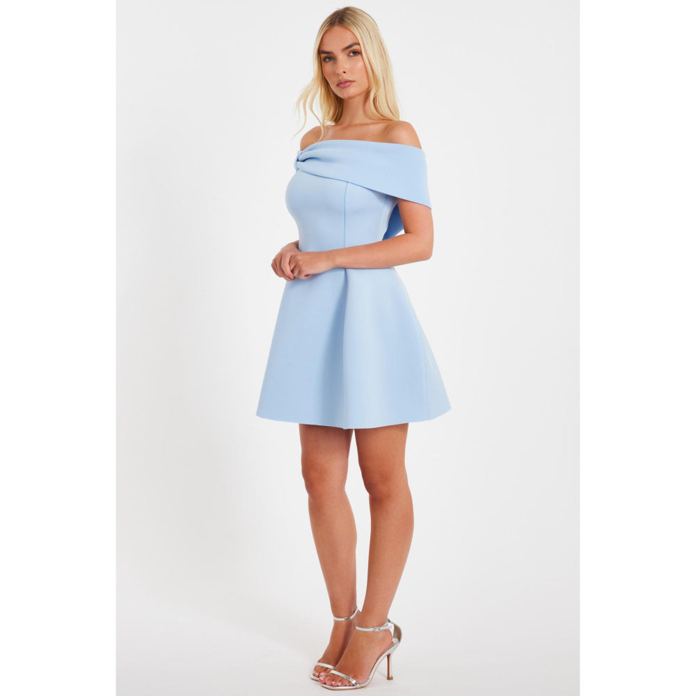 Quiz Clothing Women Blue Polyester Solid Dress