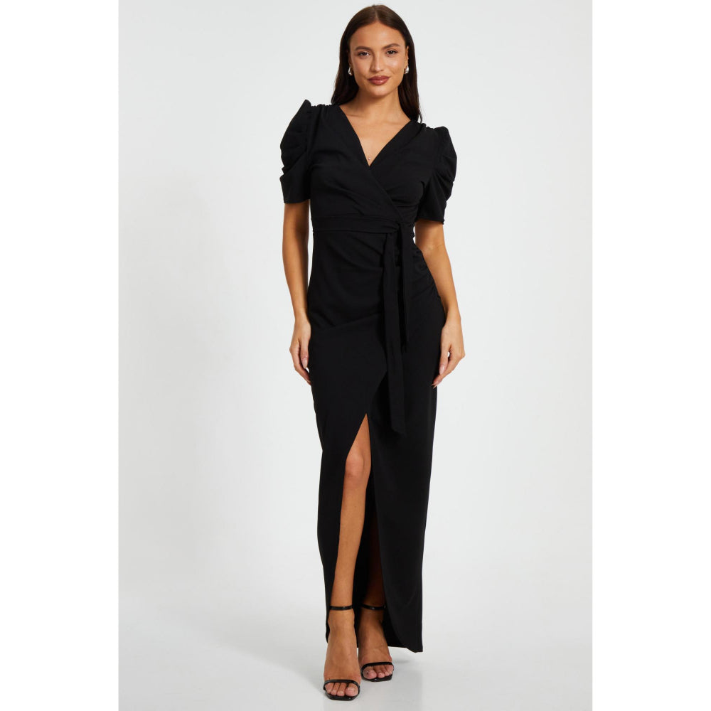 Quiz Clothing Women Black Polyester Solid Dress
