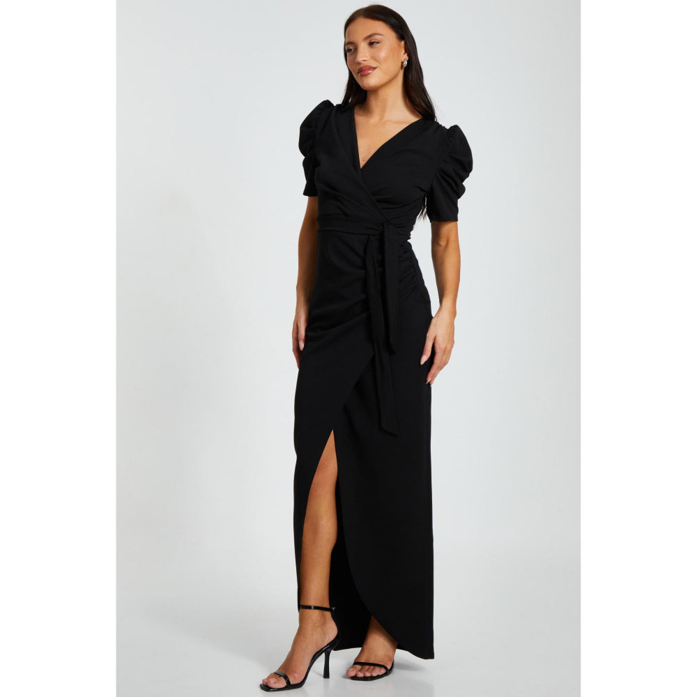 Quiz Clothing Women Black Polyester Solid Dress