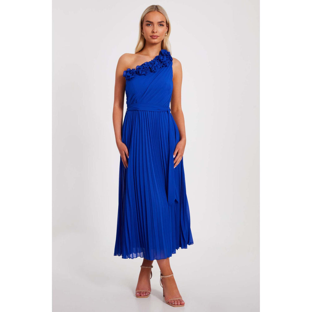 Quiz Clothing Blue Women A-Line Dress With Belt