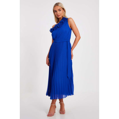 Quiz Clothing Blue Women A-Line Dress With Belt