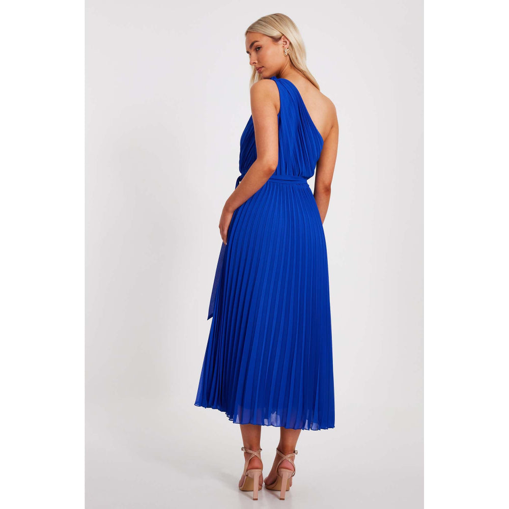 Quiz Clothing Blue Women A-Line Dress With Belt