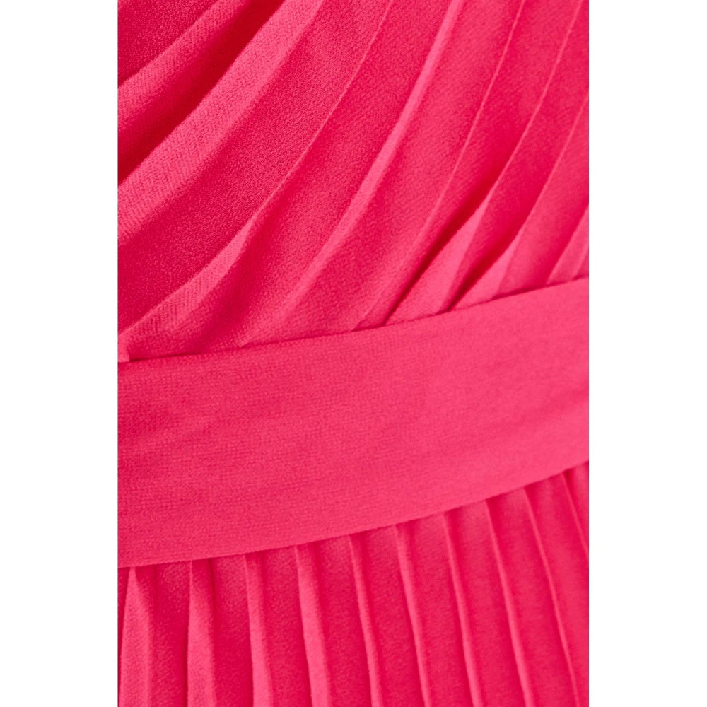 Quiz Clothing Magenta Women A-Line Dress With Belt