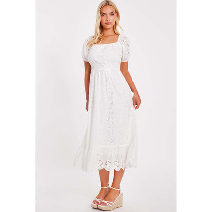 Quiz Clothing White Women Fit And Flare Dress